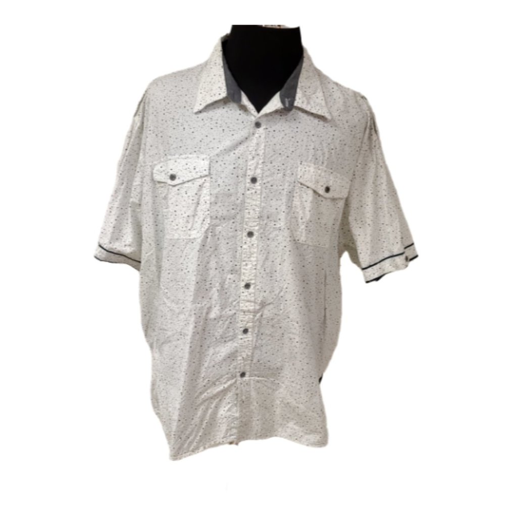 Truth Substance Common Sense Mens 4X White Polka Dot Short Sleeve Shirt